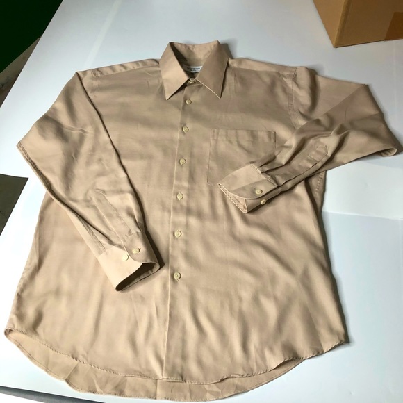 Yves Saint Laurent Shirts Yves Saint Laurent Mens 6 Large Beige Ls Shirt Poshmark